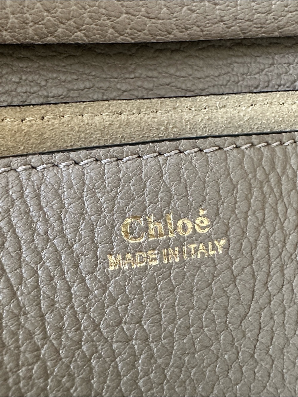 Chloe Grained Lambskin Drew Shoulder Bag Motty Grey Gold chain and pin w/ CoA - Picture 10 of 13